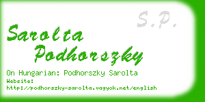 sarolta podhorszky business card